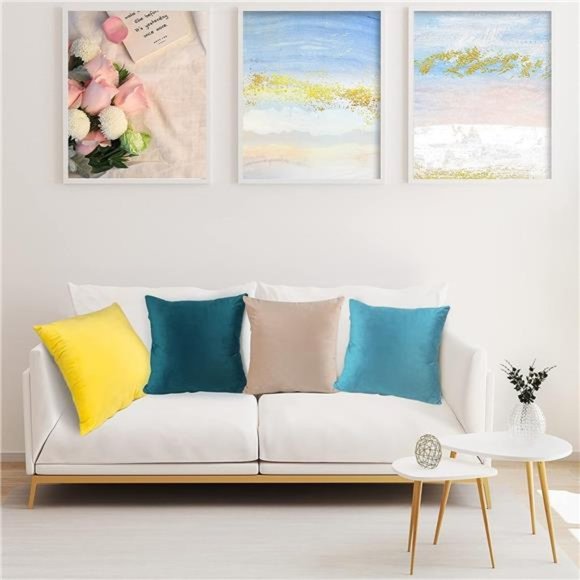 Throw Pillow Covers 16x16 Inch Set of 4, Comfortable Square Cushion Case, Soft - Picture 3 of 7